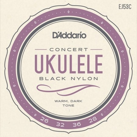 D'Addario EJ53C Concert Ukulele Black Nylon