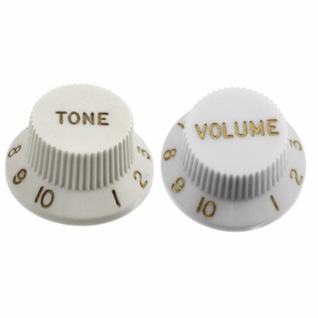 Allparts Volume/Tone Plastic Knob White/Gold