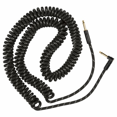 Fender Deluxe Coiled Black Tweed 9m Instrument Cable Angle