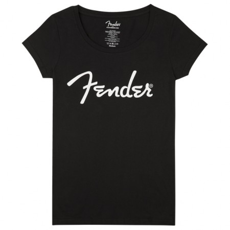 Fender T-Skjorte Spaghetti Logo Lady Sort