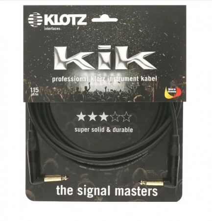 Klotz KIK 5m Profesjonell Instrumentkabel Vinklede plugger