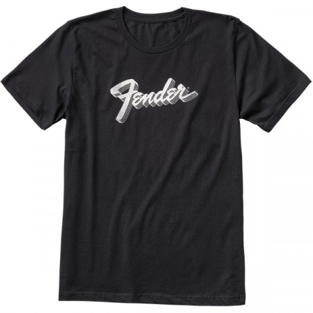 Fender T-Skjorte 3D Logo Sort