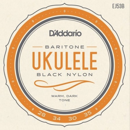 D'Addario EJ53B Baryton Ukulele Black Nylon