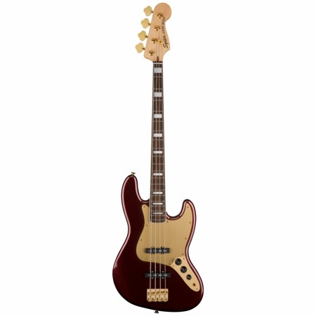Squier 40th Anniversary Jazz Bass Gold Edition Ruby Red Metallic